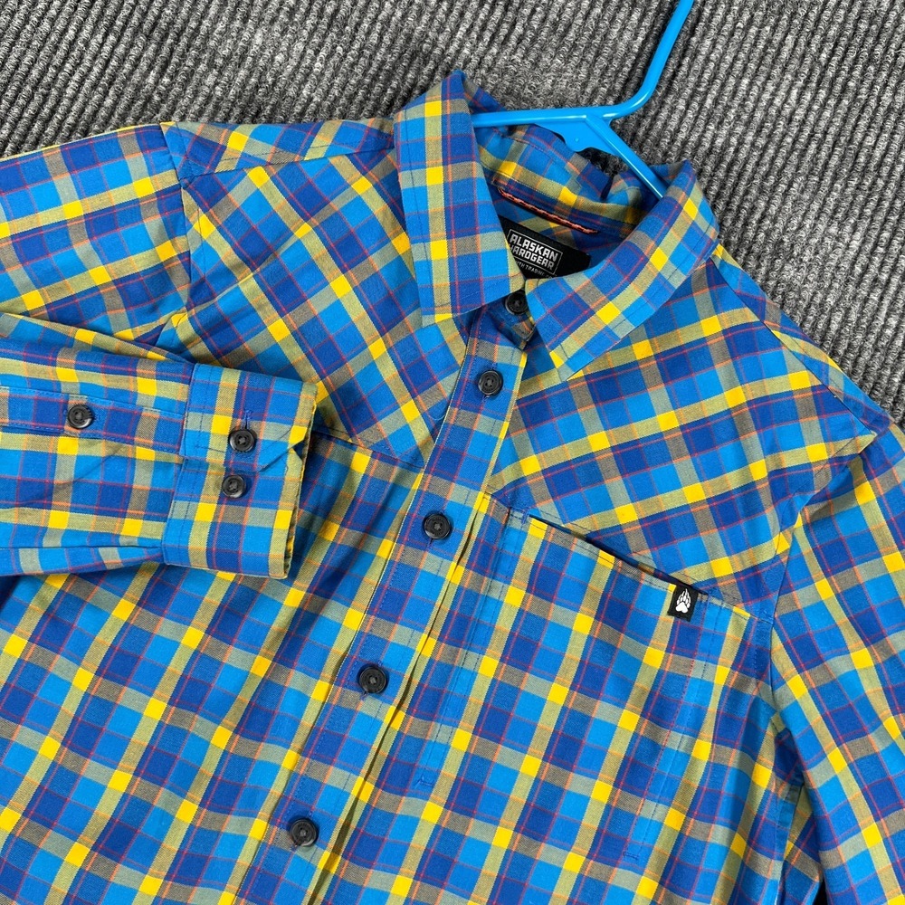 Alaskan Hardgear Shirt Womens XS Extra Small Blue Plaid Long‎ Sleeve Button Up
